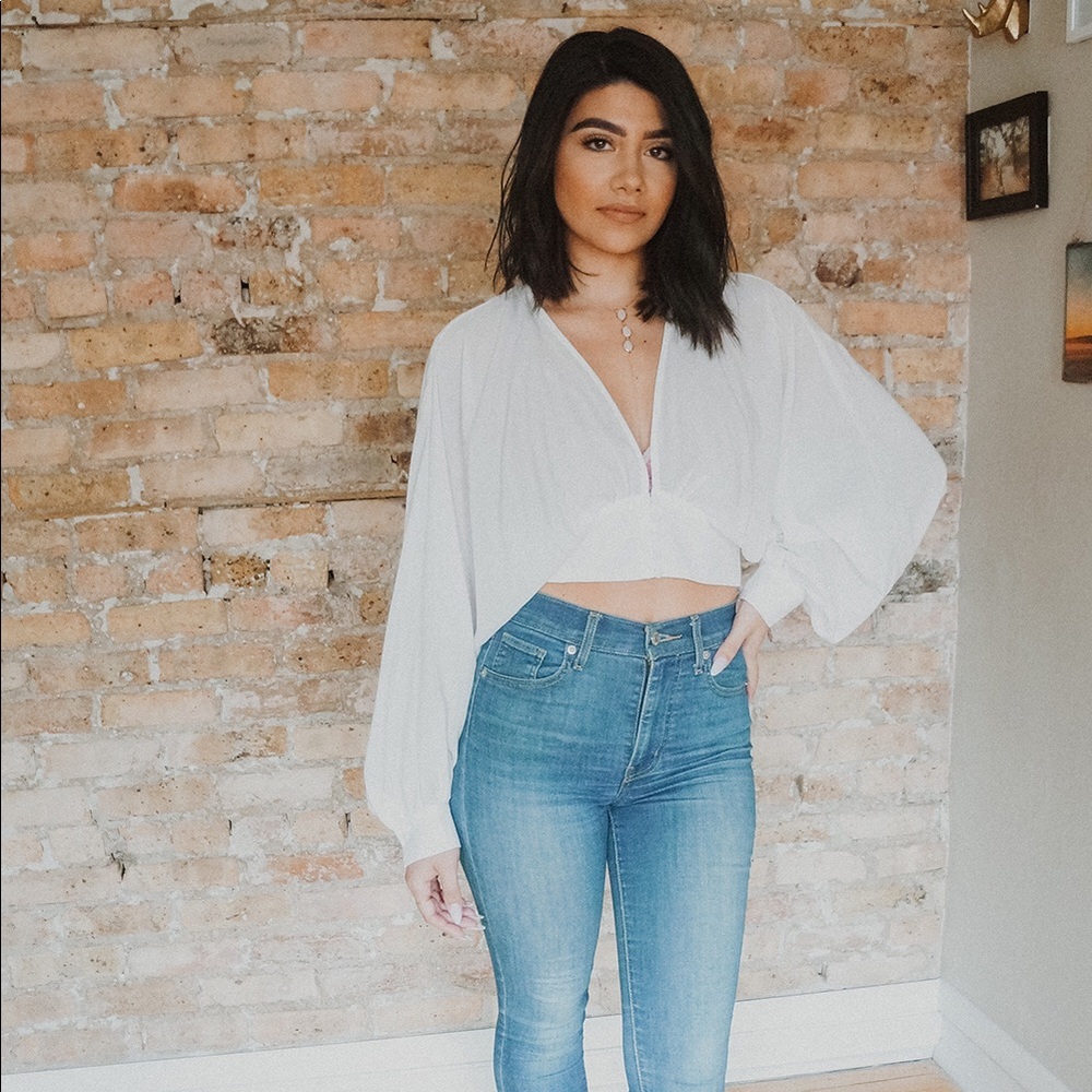 Brand New White BOHO crop top - Picture 2 of 14